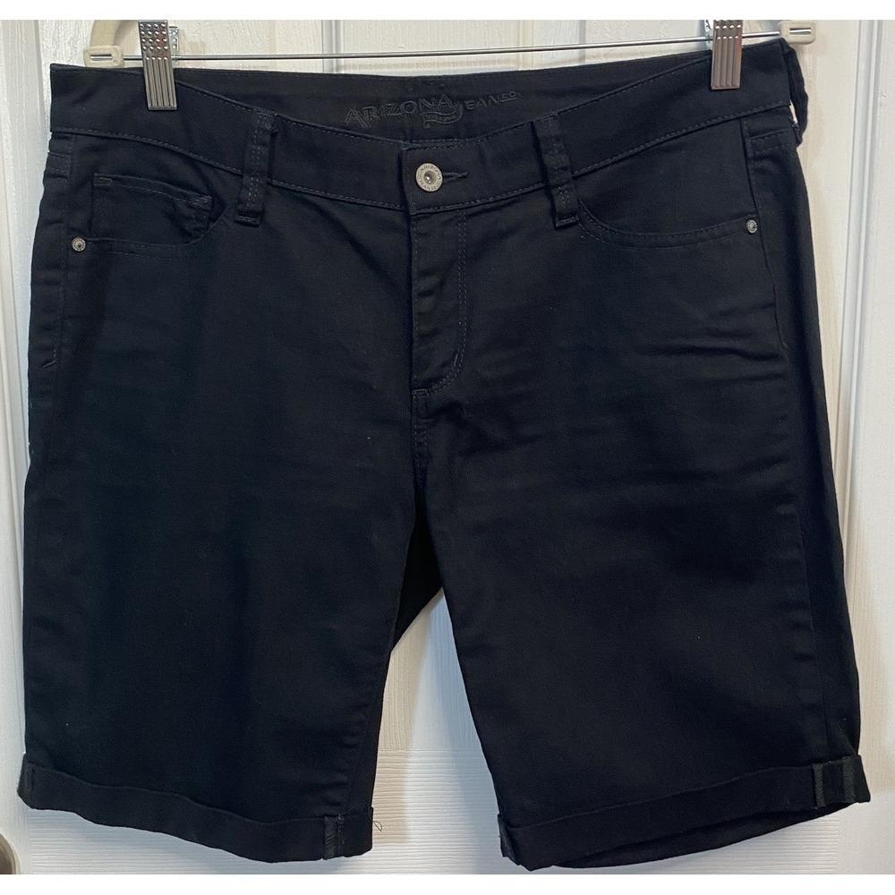 Arizona Jean Co Women/Juniors Y2k Black Denim Bermuda Jean Shorts Sz.‎ 11 NWOT